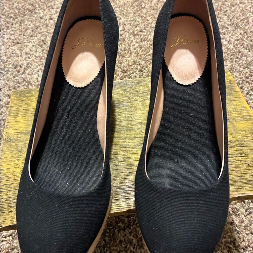 J. Crew Black Wedge Shoes